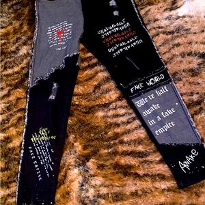 Women size 12 black/gray stretchy jeans